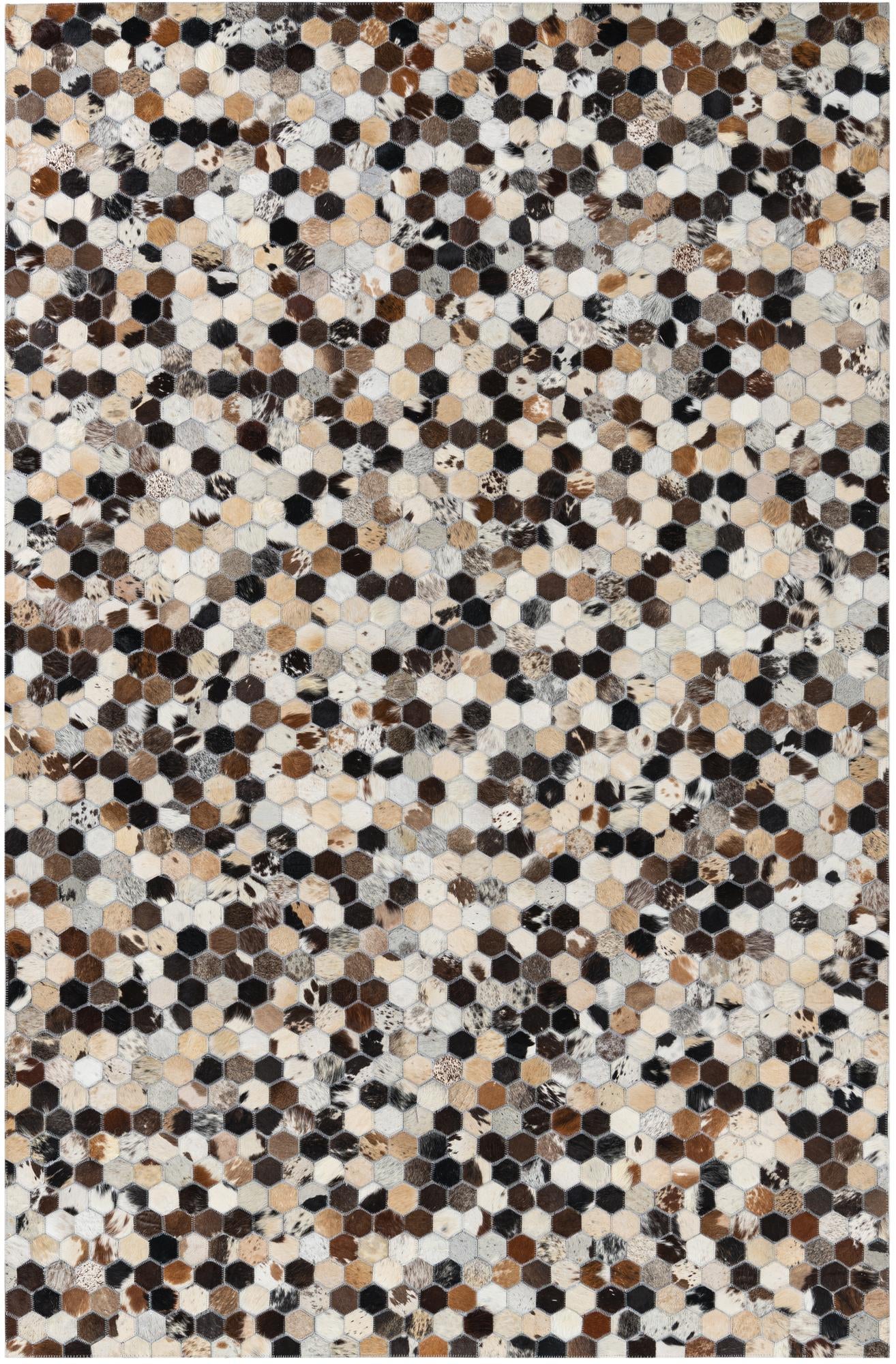 5' x 7' 9 Cowhide Leather Rug