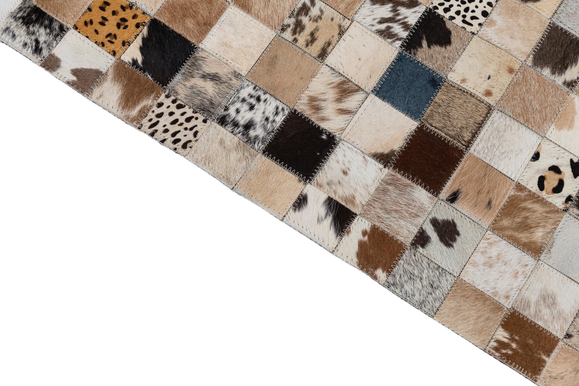 5' x 7' 10 Cowhide Leather Rug