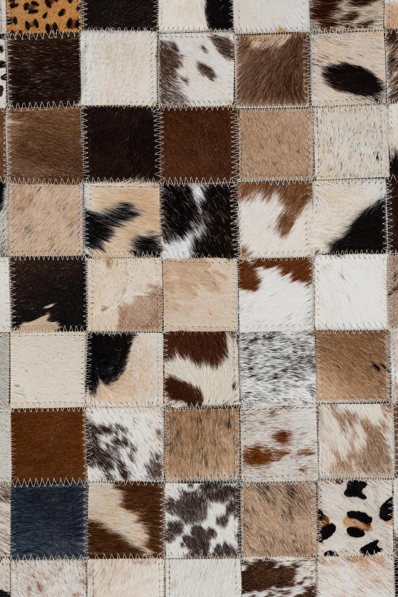 5' x 7' 10 Cowhide Leather Rug