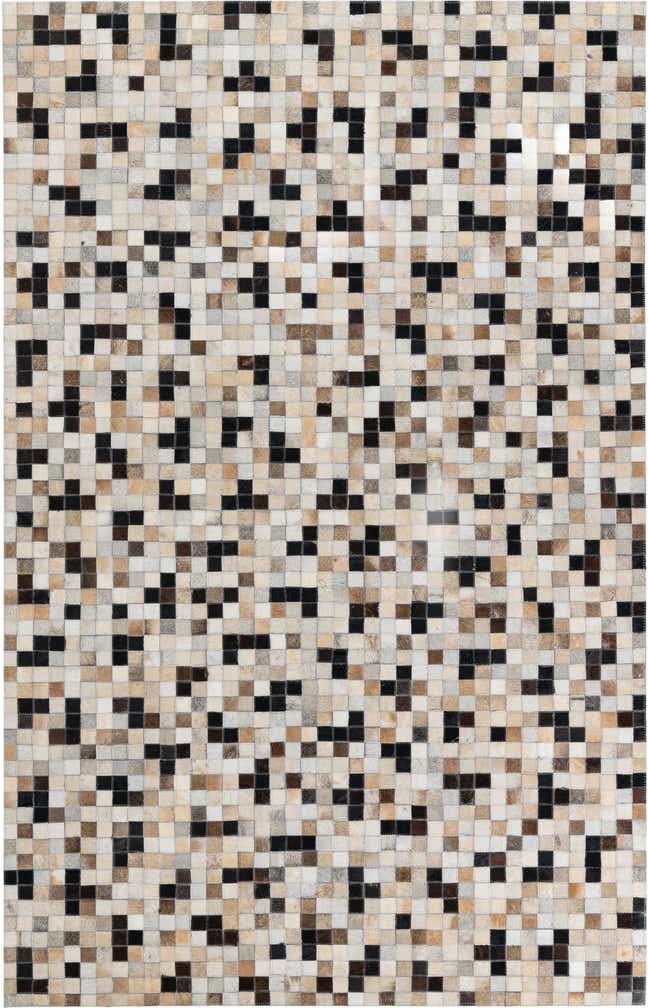 5' 1 x 8' Cowhide Leather Rug