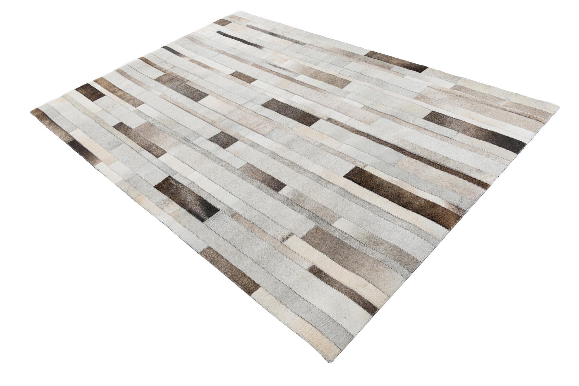 5' 3 x 7' 4 Cowhide Leather Rug