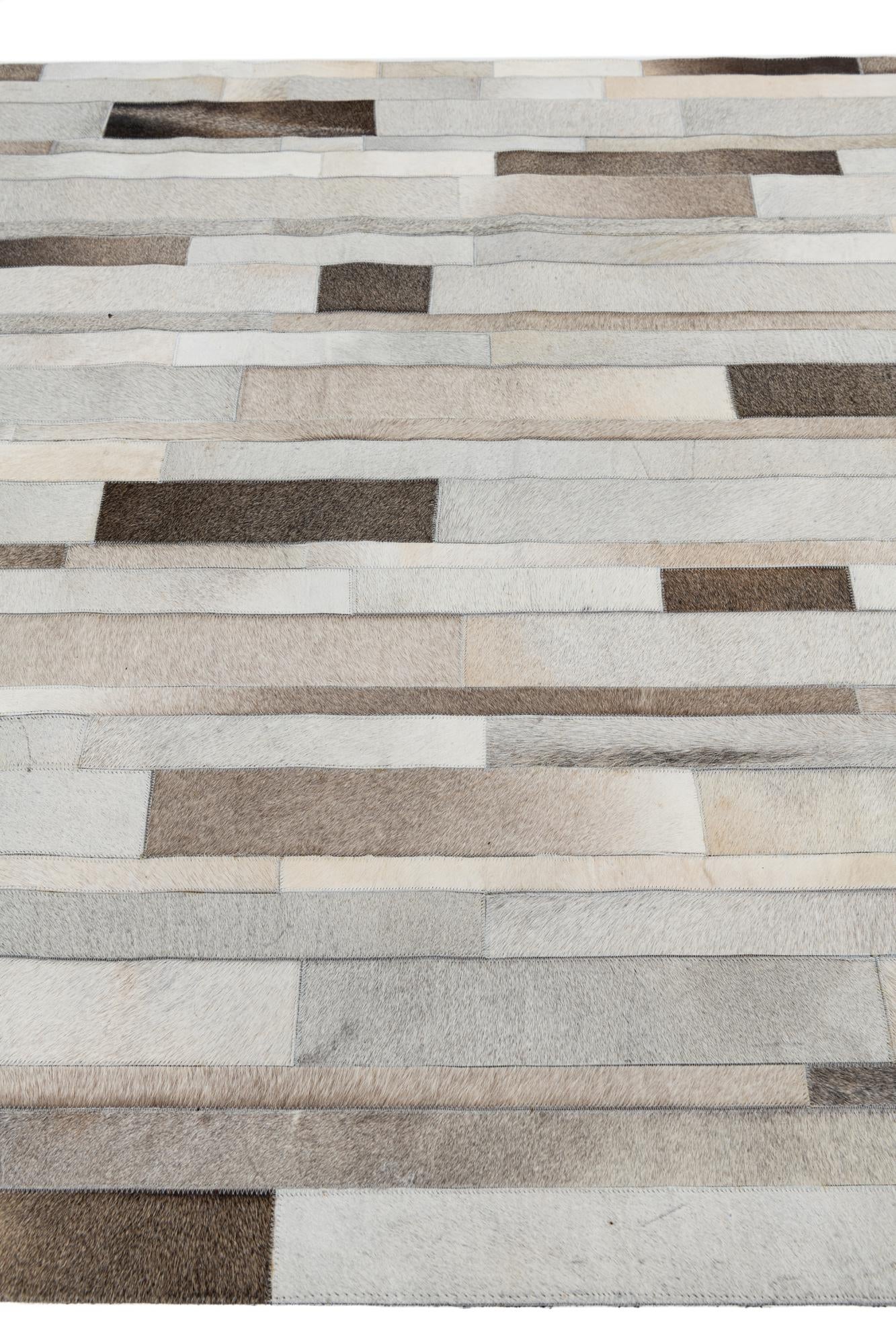 5' 3 x 7' 4 Cowhide Leather Rug