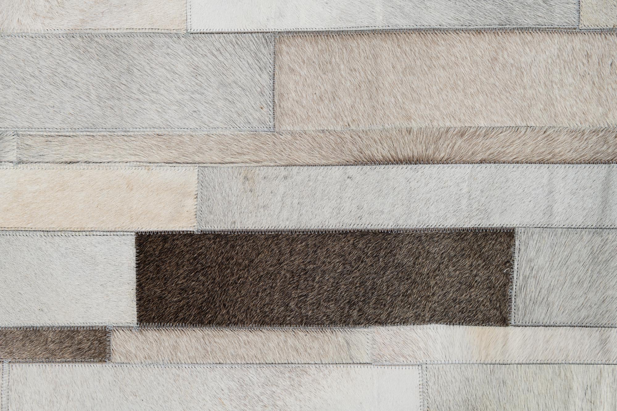 5' 3 x 7' 4 Cowhide Leather Rug