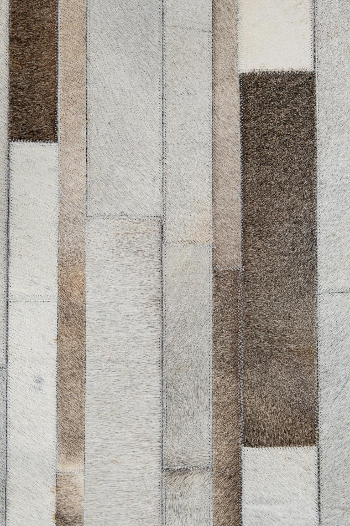 5' 3 x 7' 4 Cowhide Leather Rug