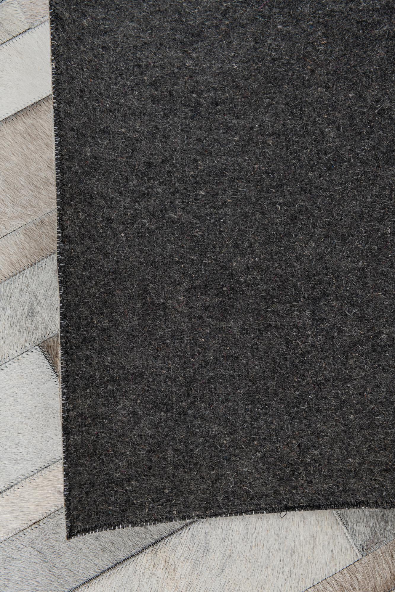 5' 3 x 7' 4 Cowhide Leather Rug