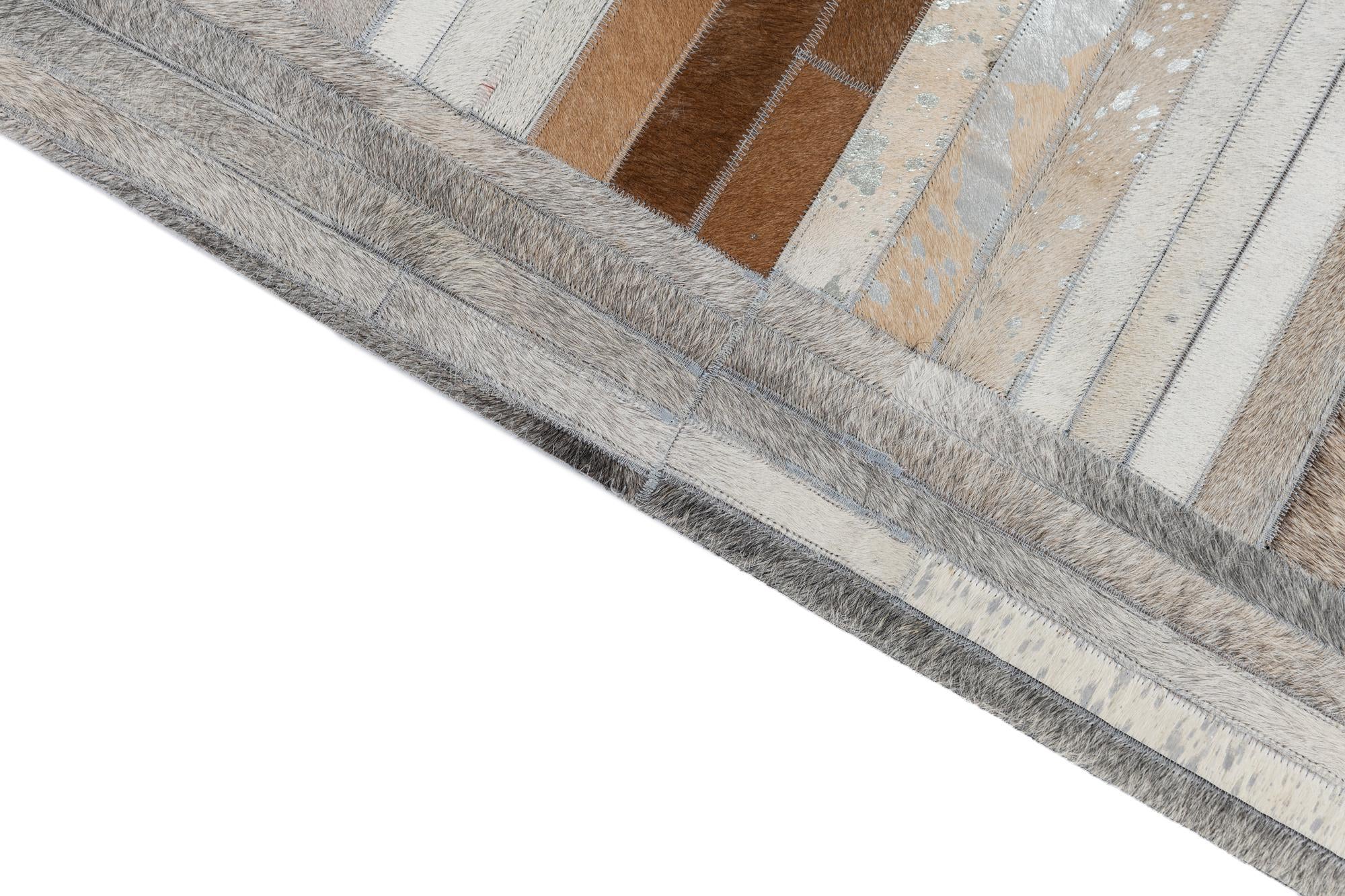 5' x 7' 9 Cowhide Leather Rug