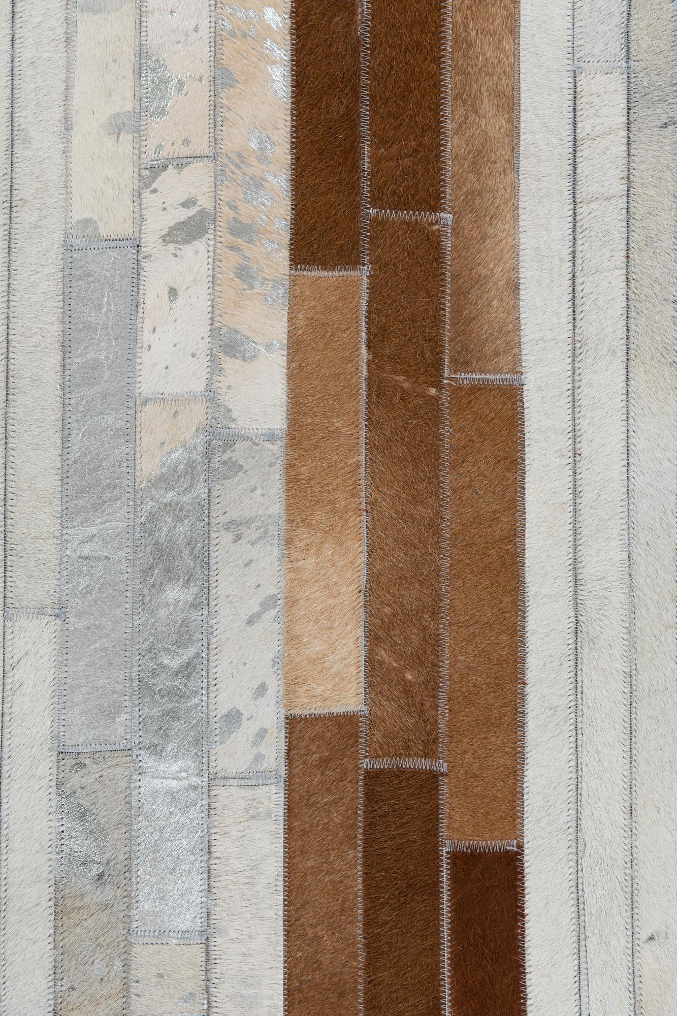 5' x 7' 9 Cowhide Leather Rug