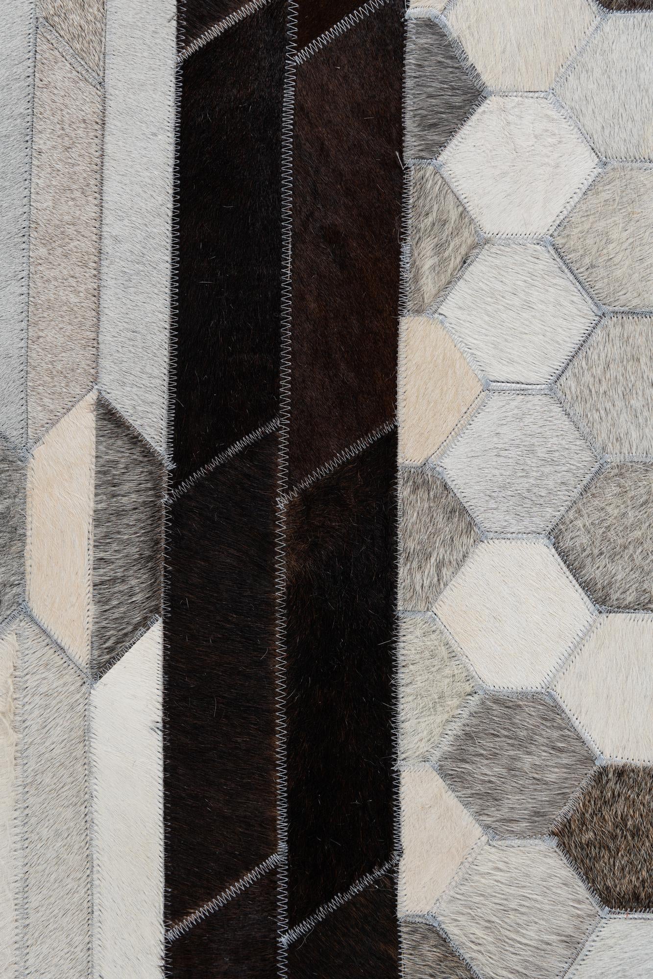 5' x 7' 9 Cowhide Leather Rug