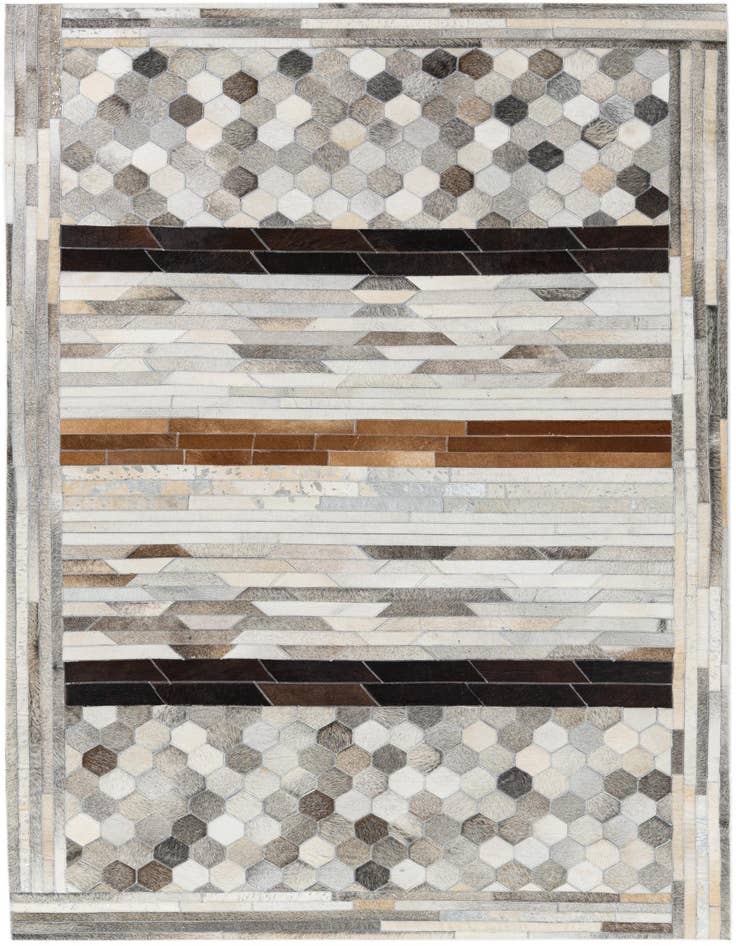 Detail image of 5' x 7' 9 Cowhide Leather Rug