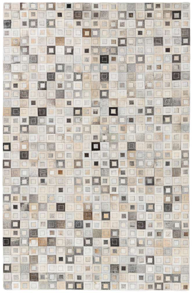 5' 2 x 8' Cowhide Leather Rug