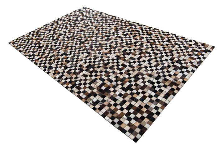 5' 1 x 8' 1 Cowhide Leather Rug