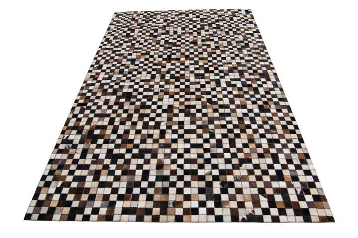 5' 1 x 8' 1 Cowhide Leather Rug