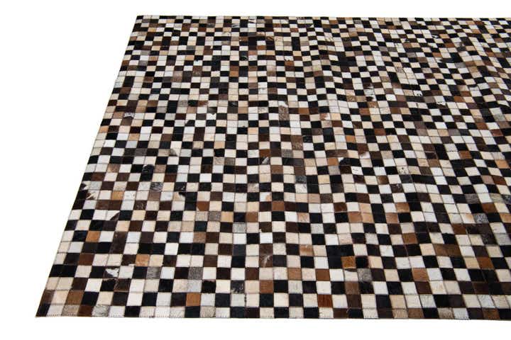 5' 1 x 8' 1 Cowhide Leather Rug