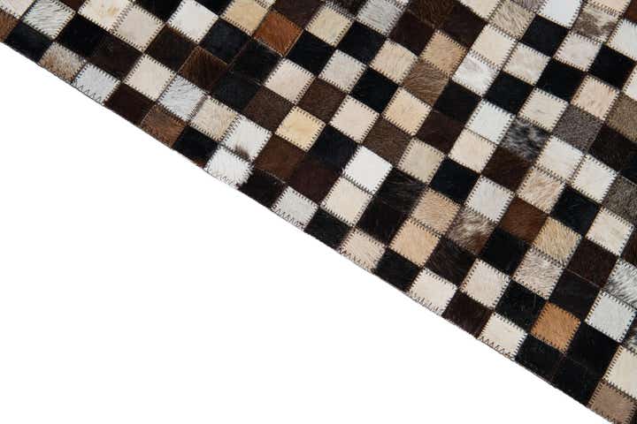 5' 1 x 8' 1 Cowhide Leather Rug