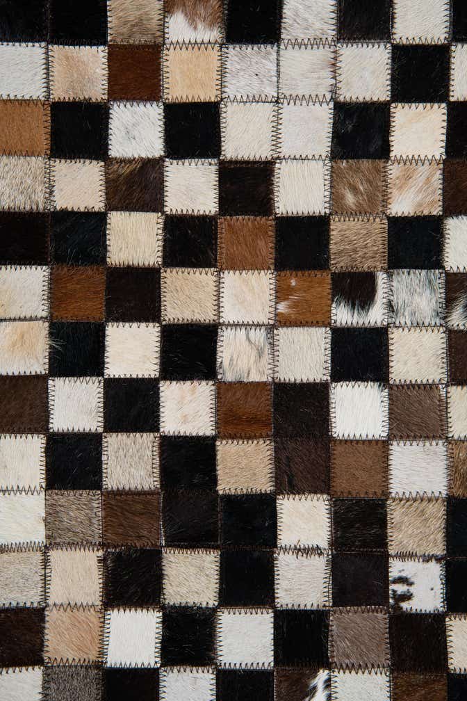 5' 1 x 8' 1 Cowhide Leather Rug
