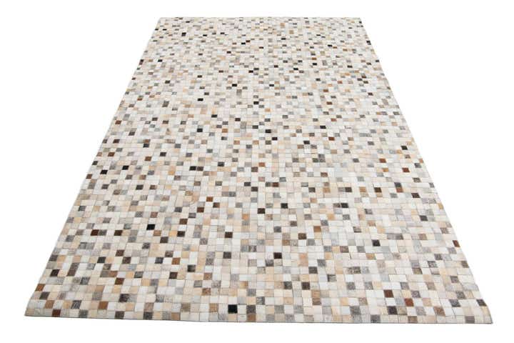 5' 2 x 7' 10 Cowhide Leather Rug