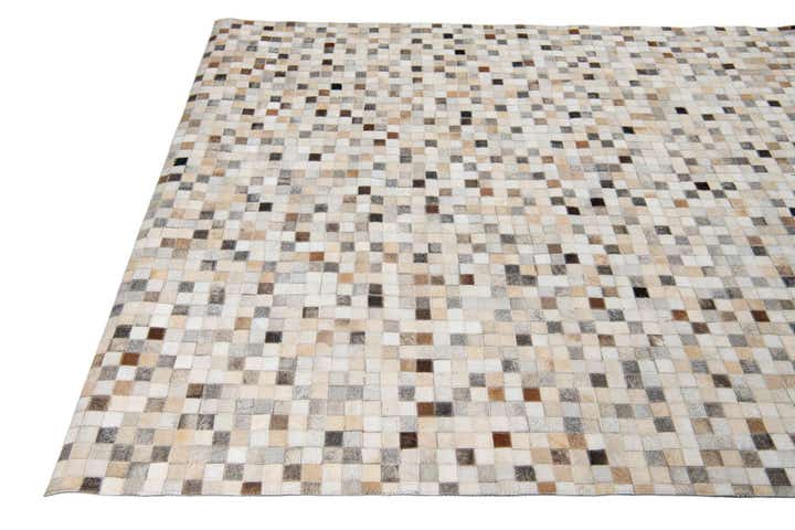 5' 2 x 7' 10 Cowhide Leather Rug