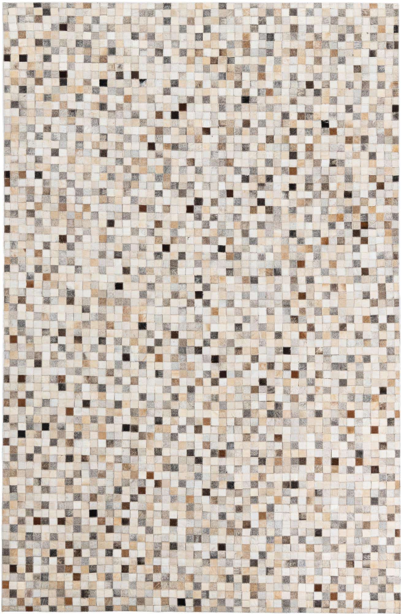 5' 2 x 7' 10 Cowhide Leather Rug