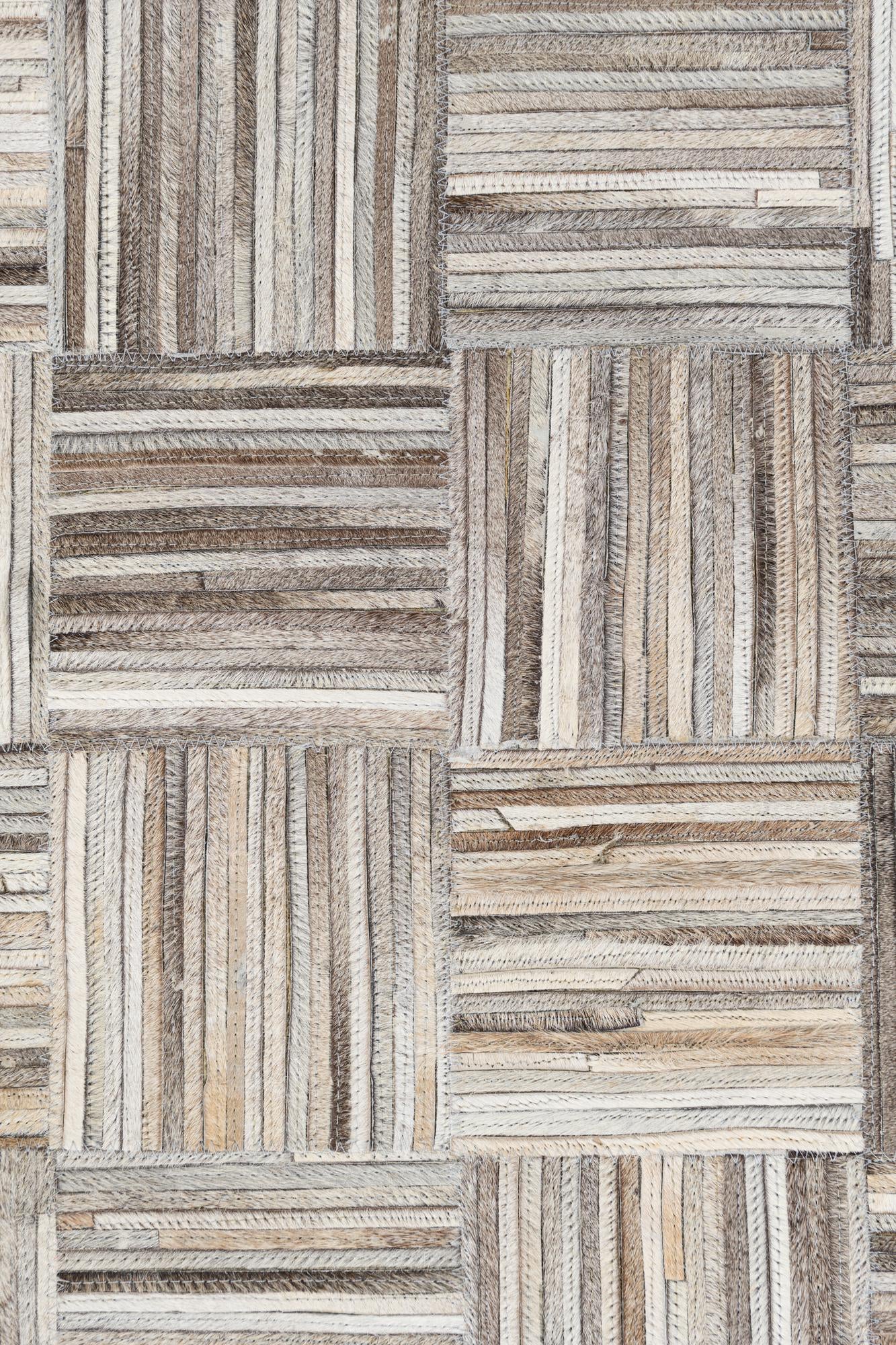 4' 10 x 7' 9 Cowhide Leather Rug