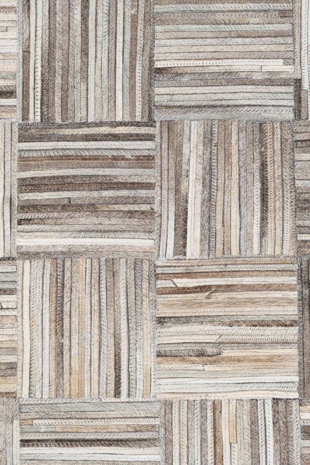 Detail image of 4' 10 x 7' 9 Cowhide Leather Rug