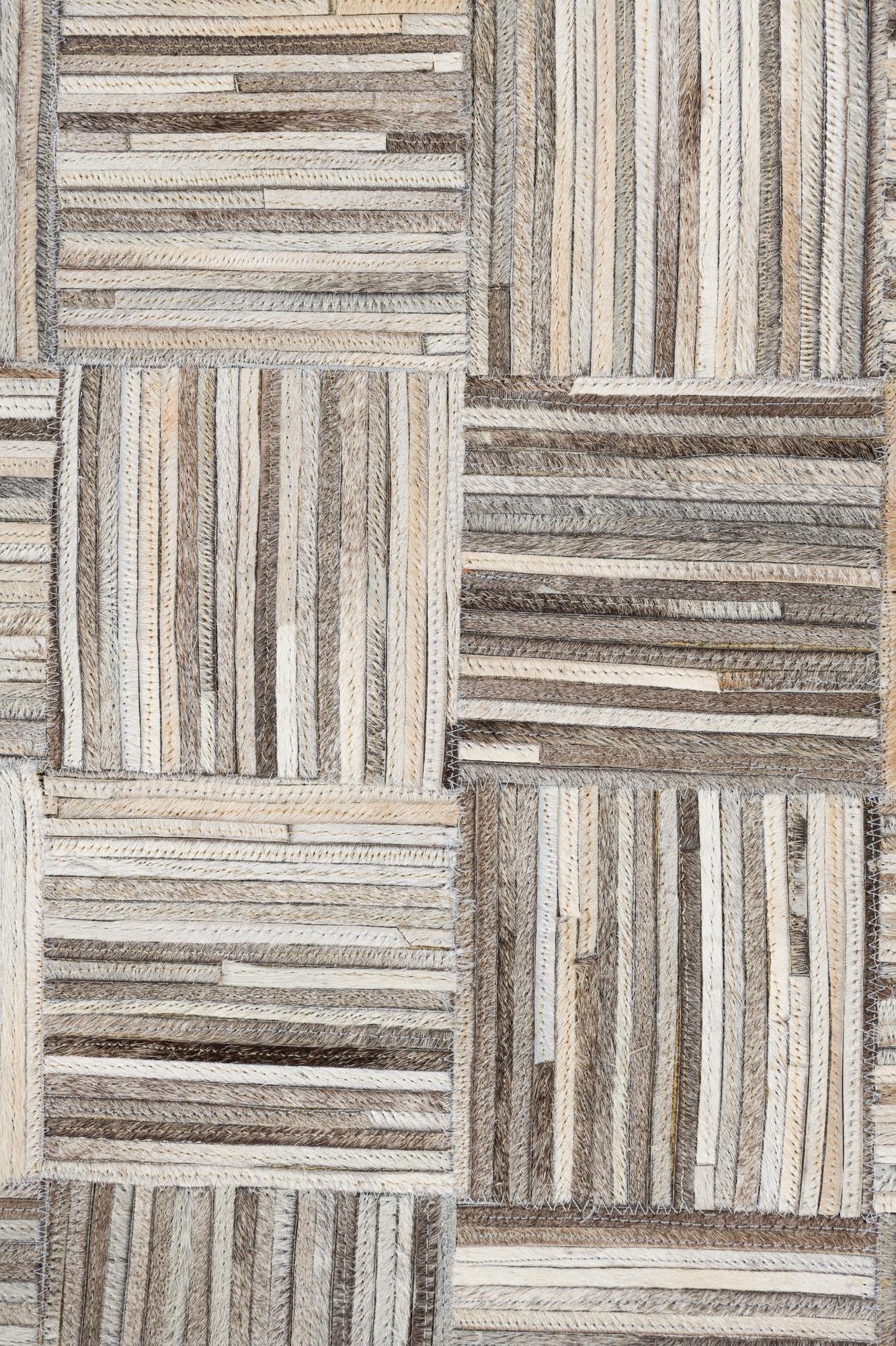 4' 10 x 7' 9 Cowhide Leather Rug
