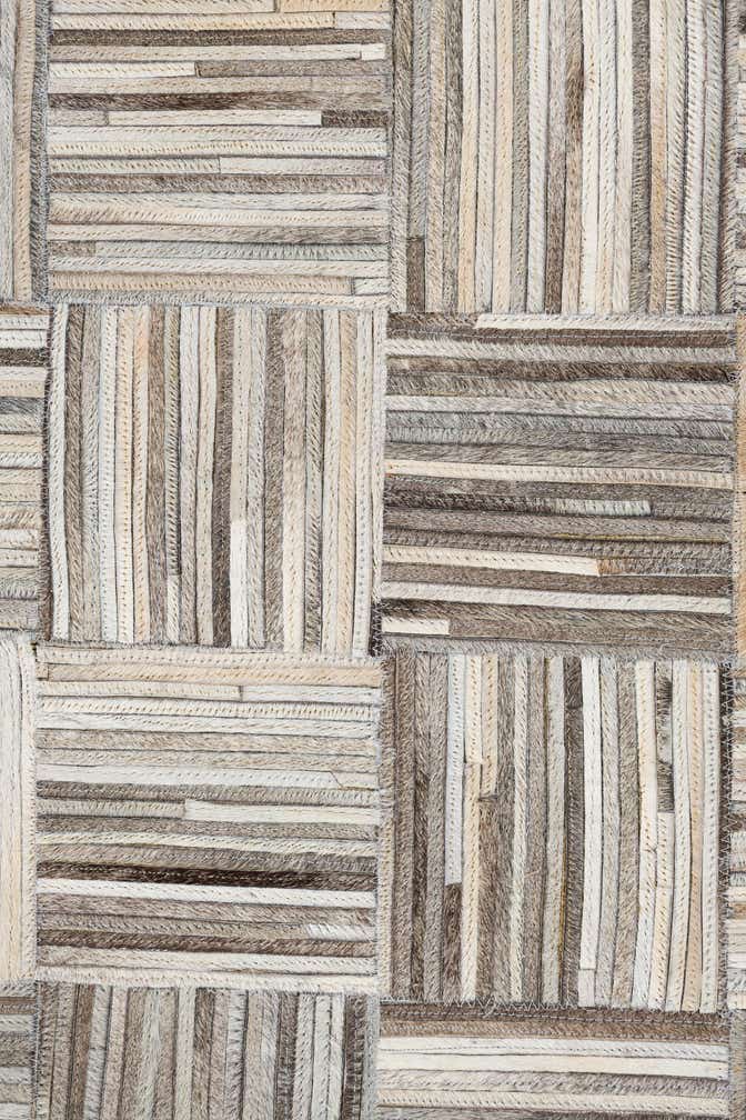 4' 10 x 7' 9 Cowhide Leather Rug