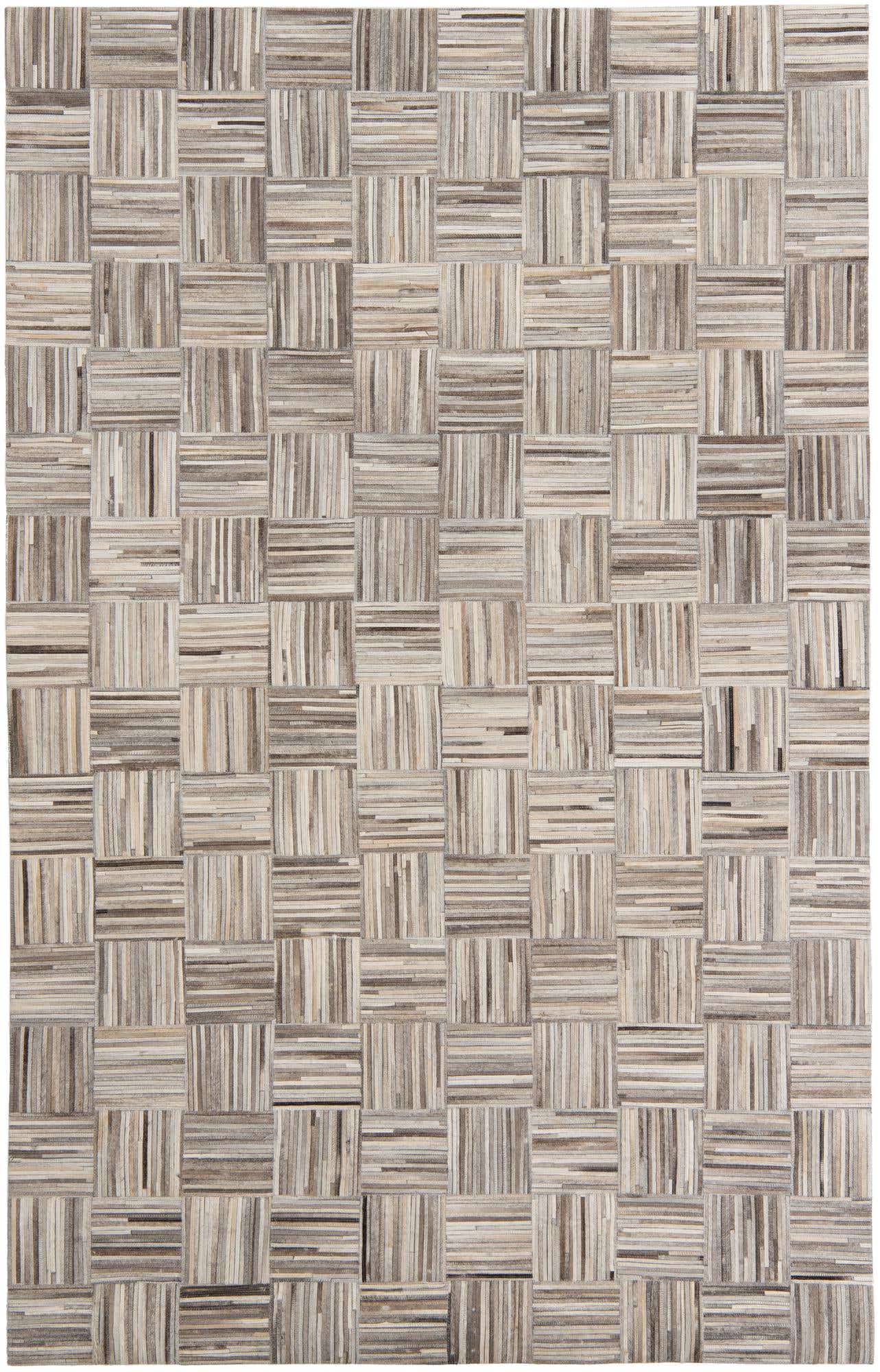 4' 10 x 7' 9 Cowhide Leather Rug