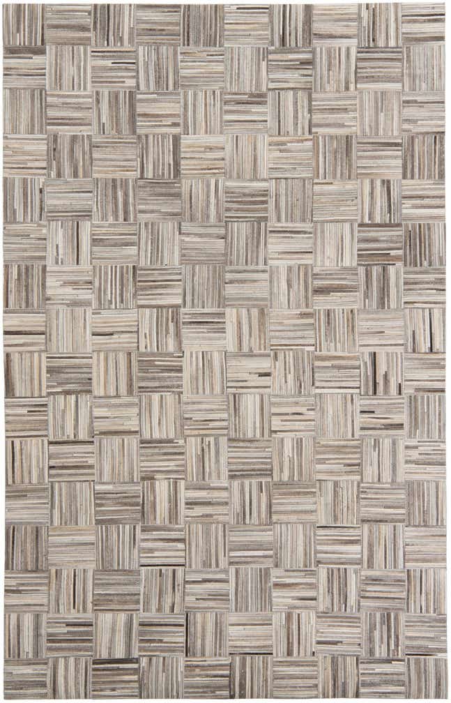 4' 10 x 7' 9 Cowhide Leather Rug