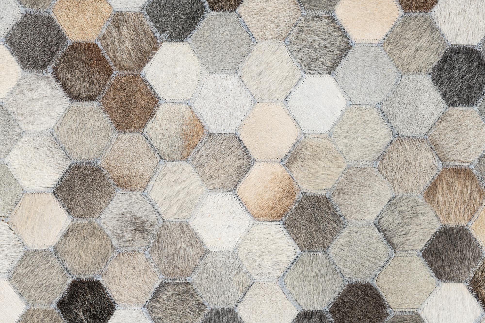 4' 10 x 7' 9 Cowhide Leather Rug