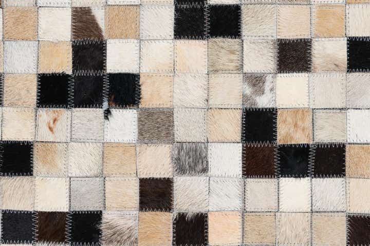 8' 1 x 10' Cowhide Leather Rug