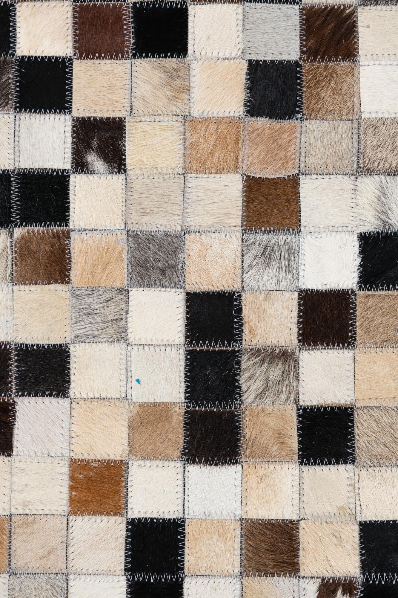 8' 1 x 10' Cowhide Leather Rug