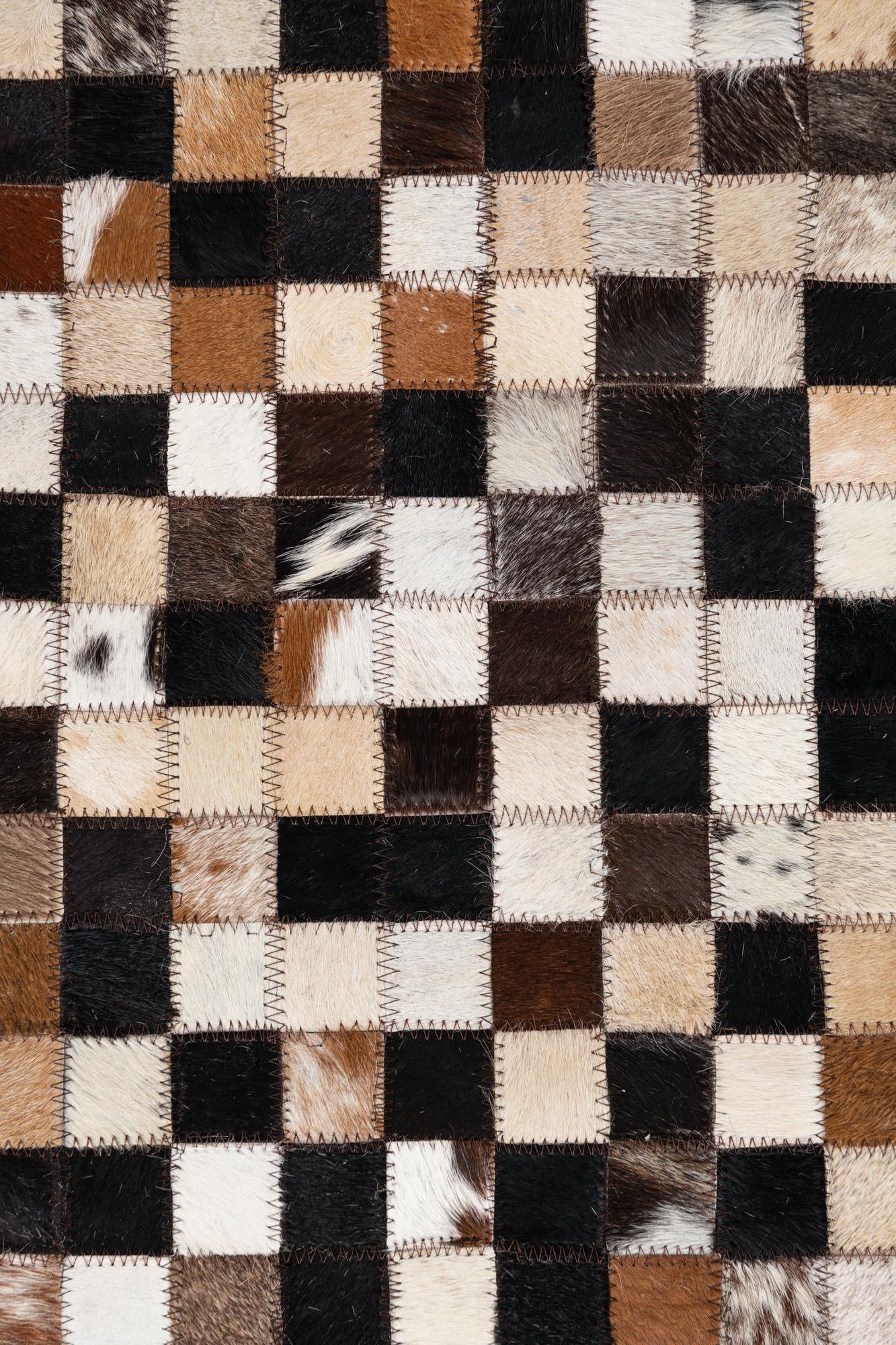 7' 9 x 9' 10 Cowhide Leather Rug