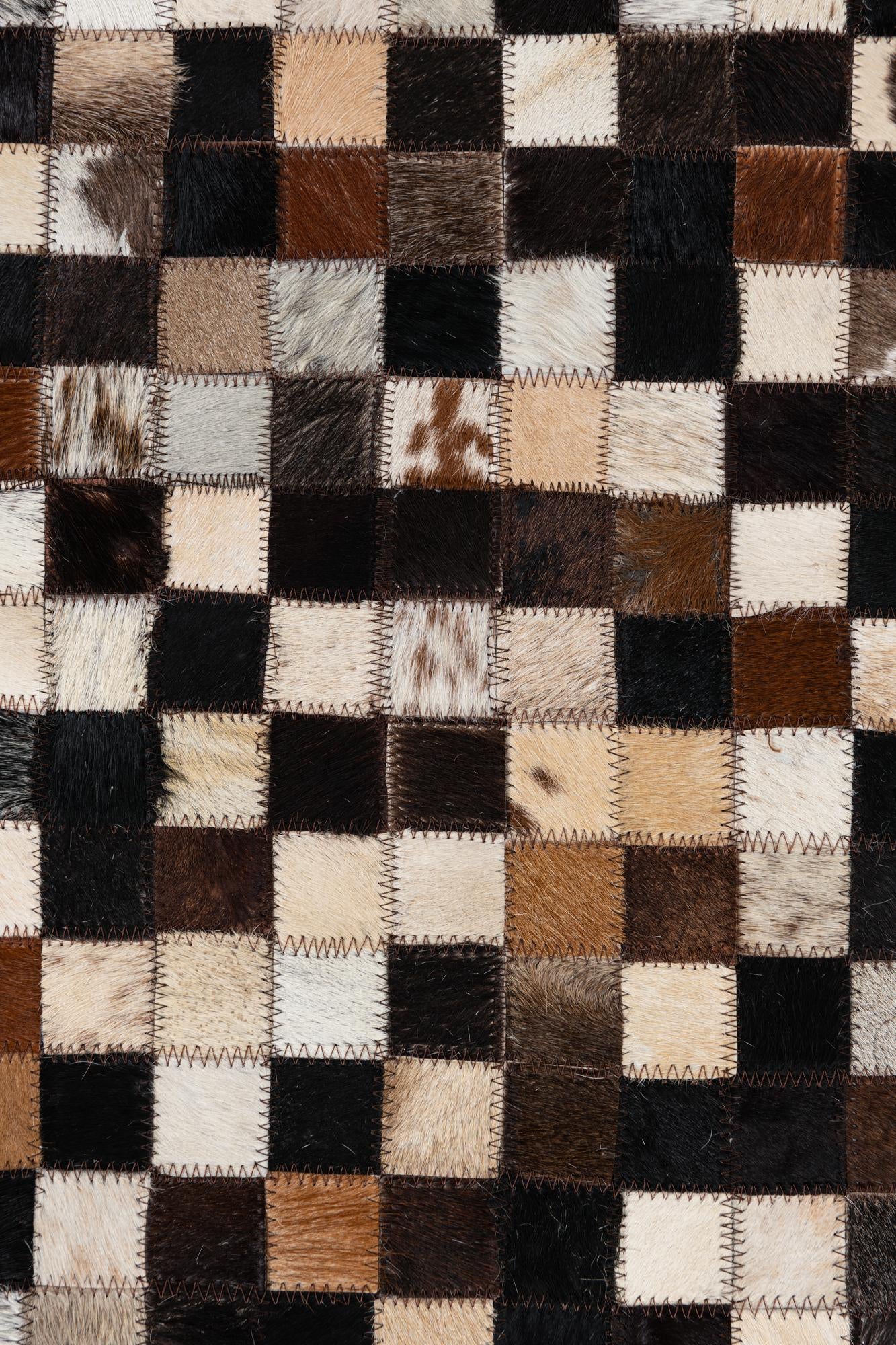 7' 9 x 9' 10 Cowhide Leather Rug
