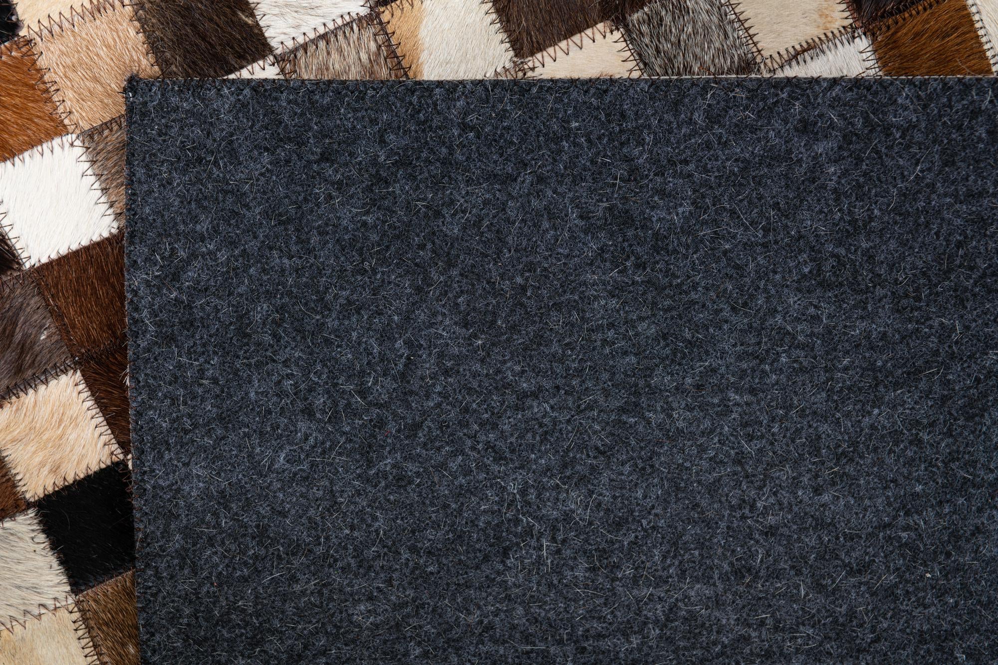 7' 9 x 9' 10 Cowhide Leather Rug