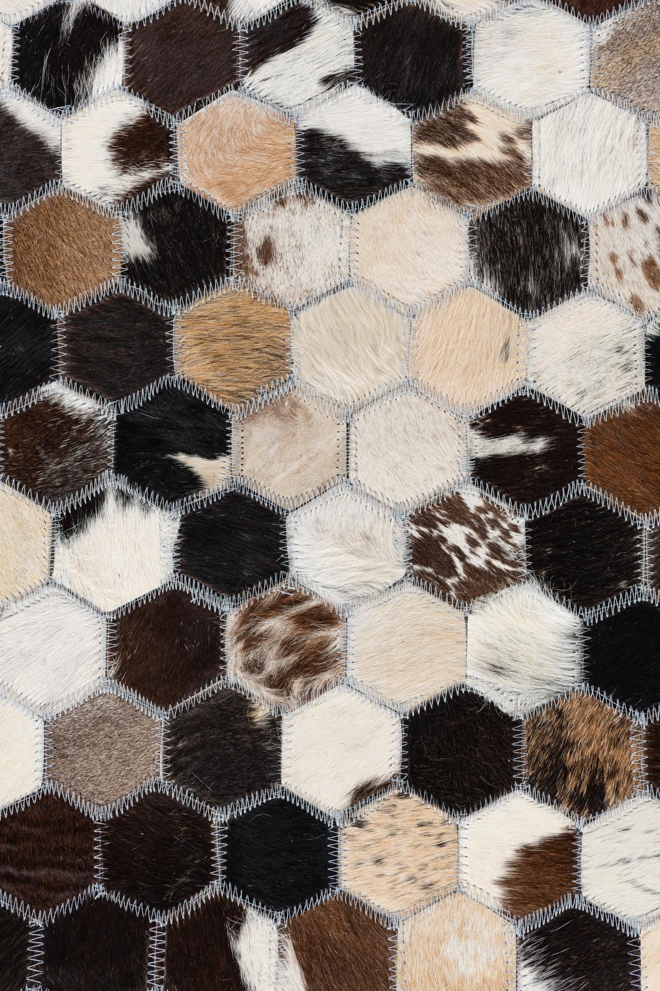 8' 1 x 9' 9 Cowhide Leather Rug