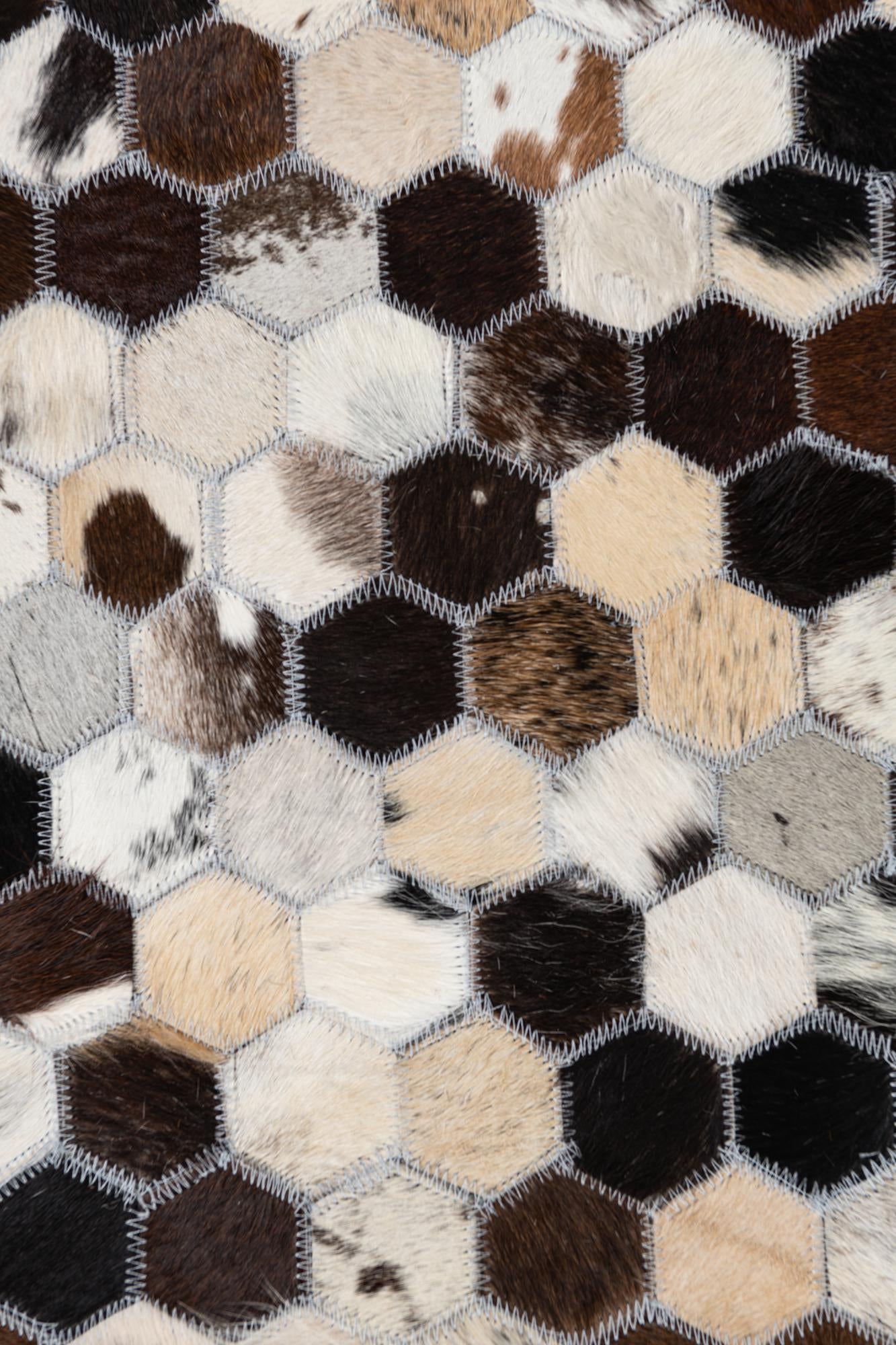 8' 1 x 9' 9 Cowhide Leather Rug