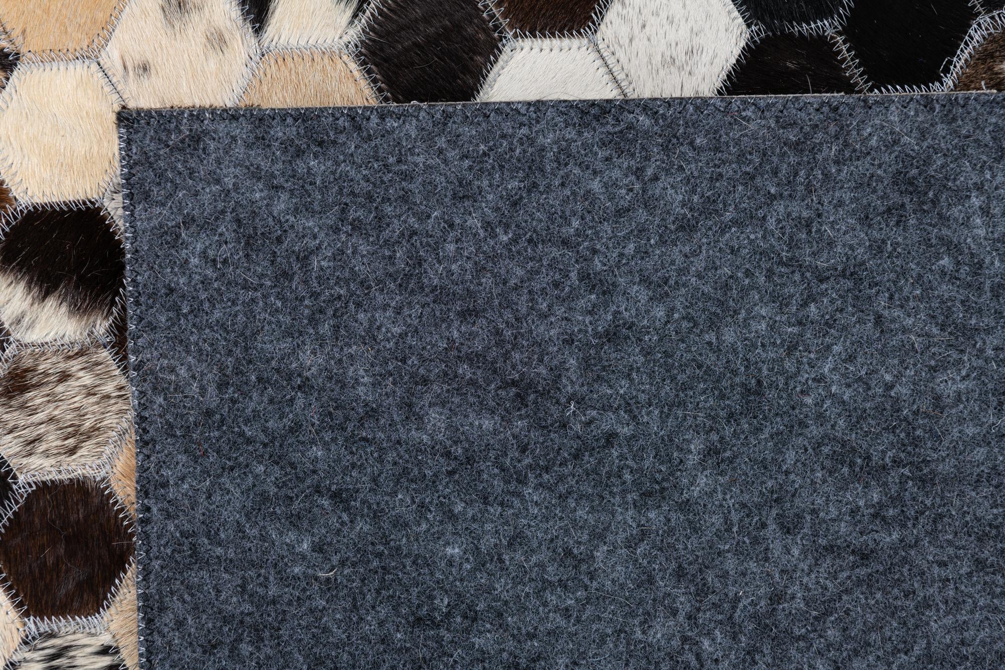 8' 1 x 9' 9 Cowhide Leather Rug