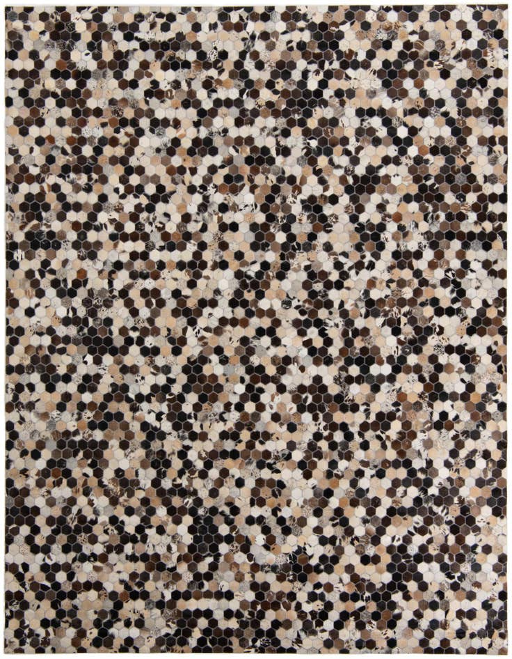 Detail image of 8' 1 x 9' 9 Cowhide Leather Rug