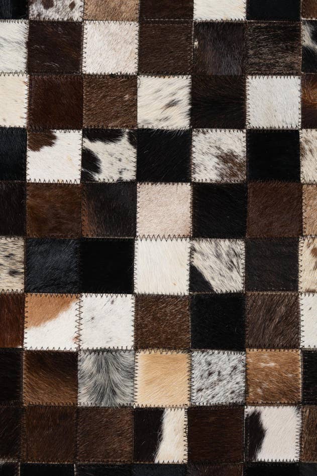 Detail image of 8' 1 x 10' Cowhide Leather Rug