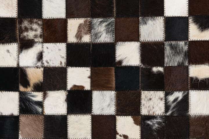 8' 1 x 10' Cowhide Leather Rug