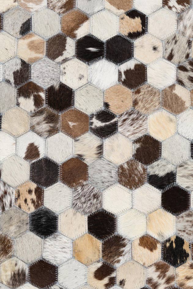 Detail image of 8' 1 x 9' 10 Cowhide Leather Rug