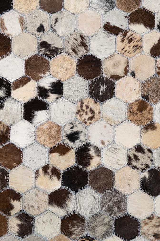 8' 1 x 9' 10 Cowhide Leather Rug