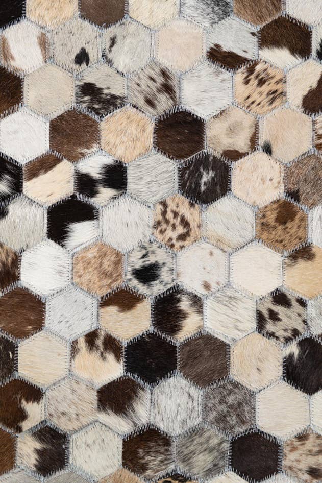 Detail image of 8' 1 x 9' 10 Cowhide Leather Rug