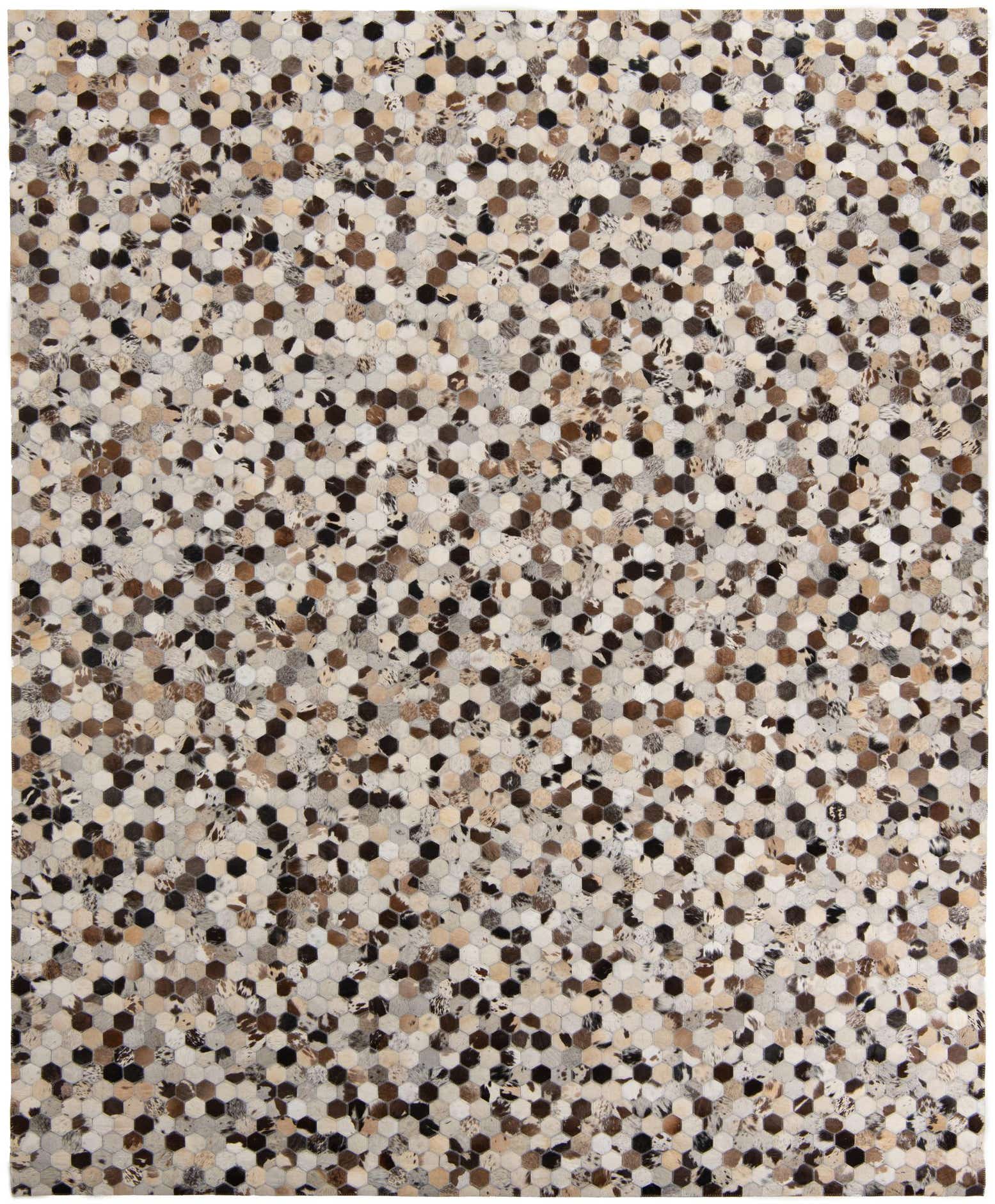 8' 1 x 9' 10 Cowhide Leather Rug