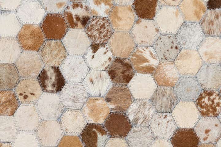7' 10 x 9' 10 Cowhide Leather Rug