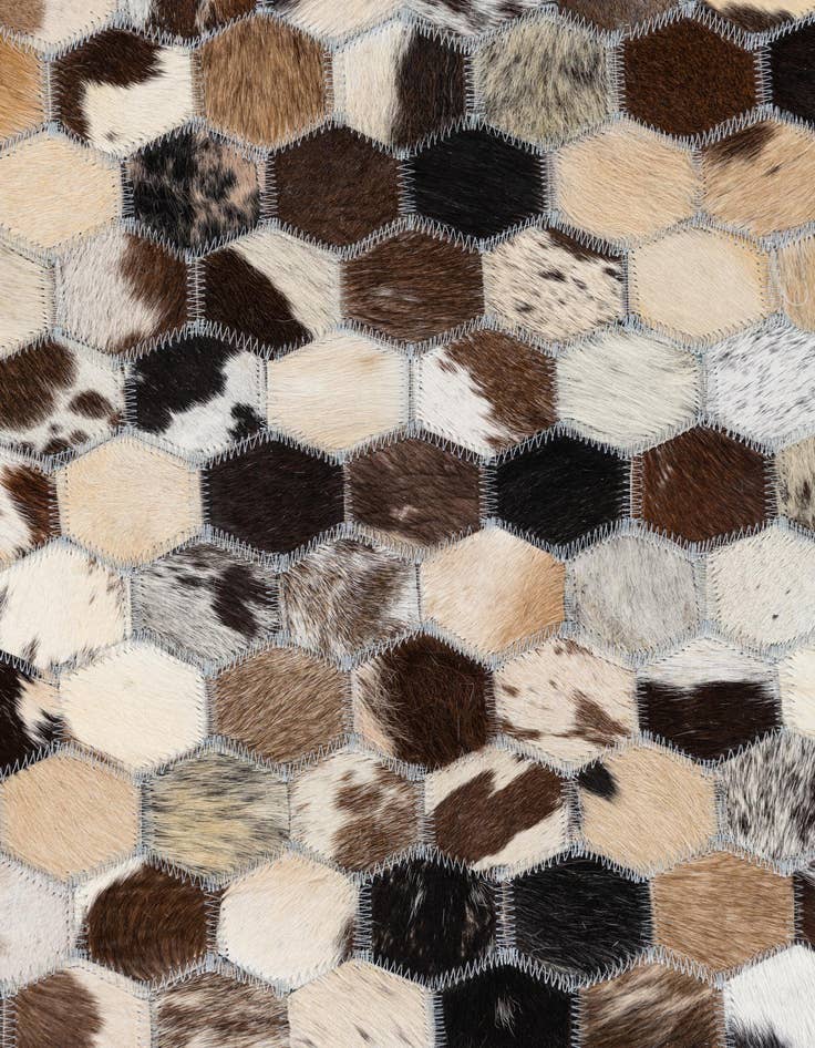 Detail image of 8' x 9' 8 Cowhide Leather Rug