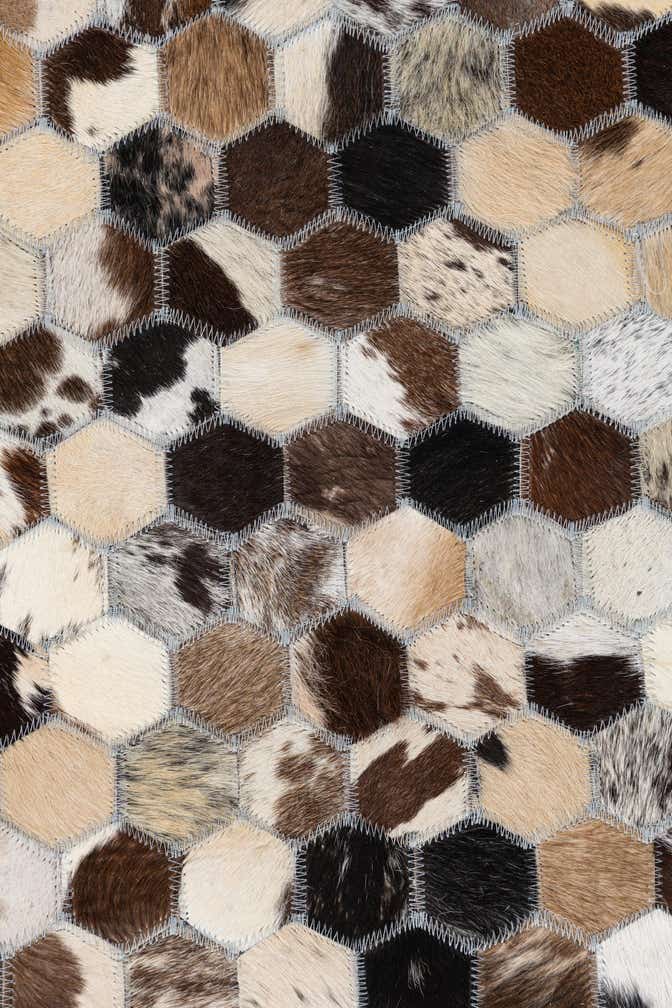 8' x 9' 8 Cowhide Leather Rug