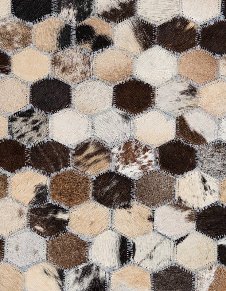 Detail image of 8' x 9' 8 Cowhide Leather Rug