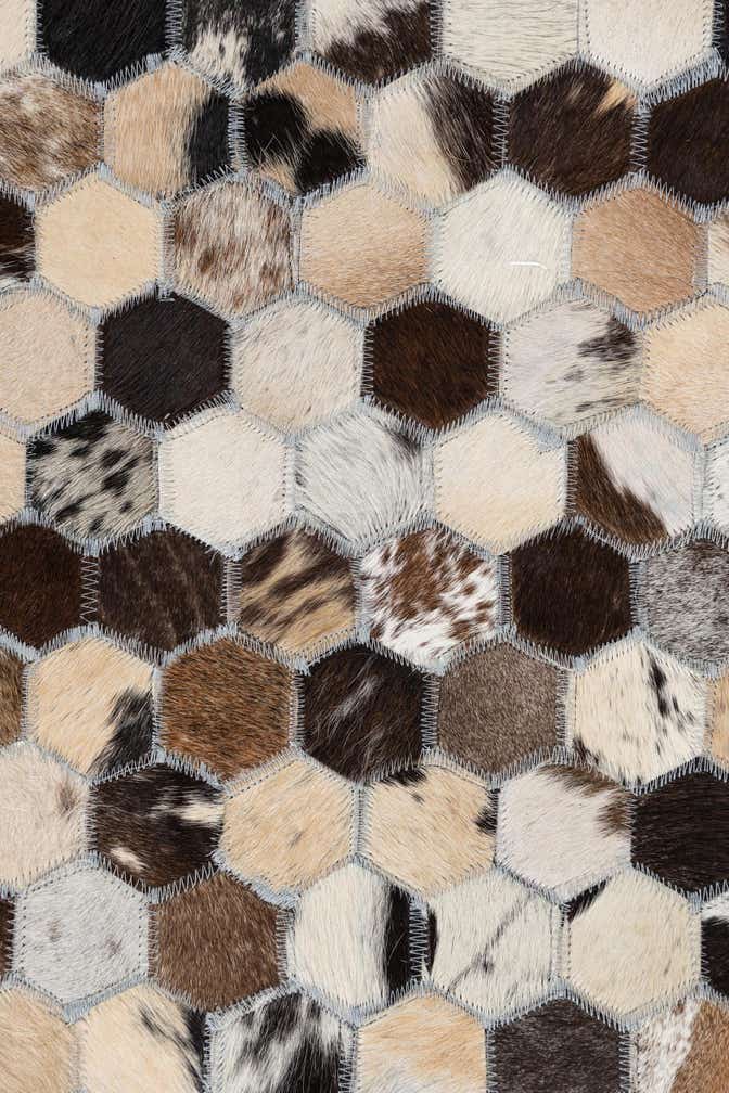 8' x 9' 8 Cowhide Leather Rug