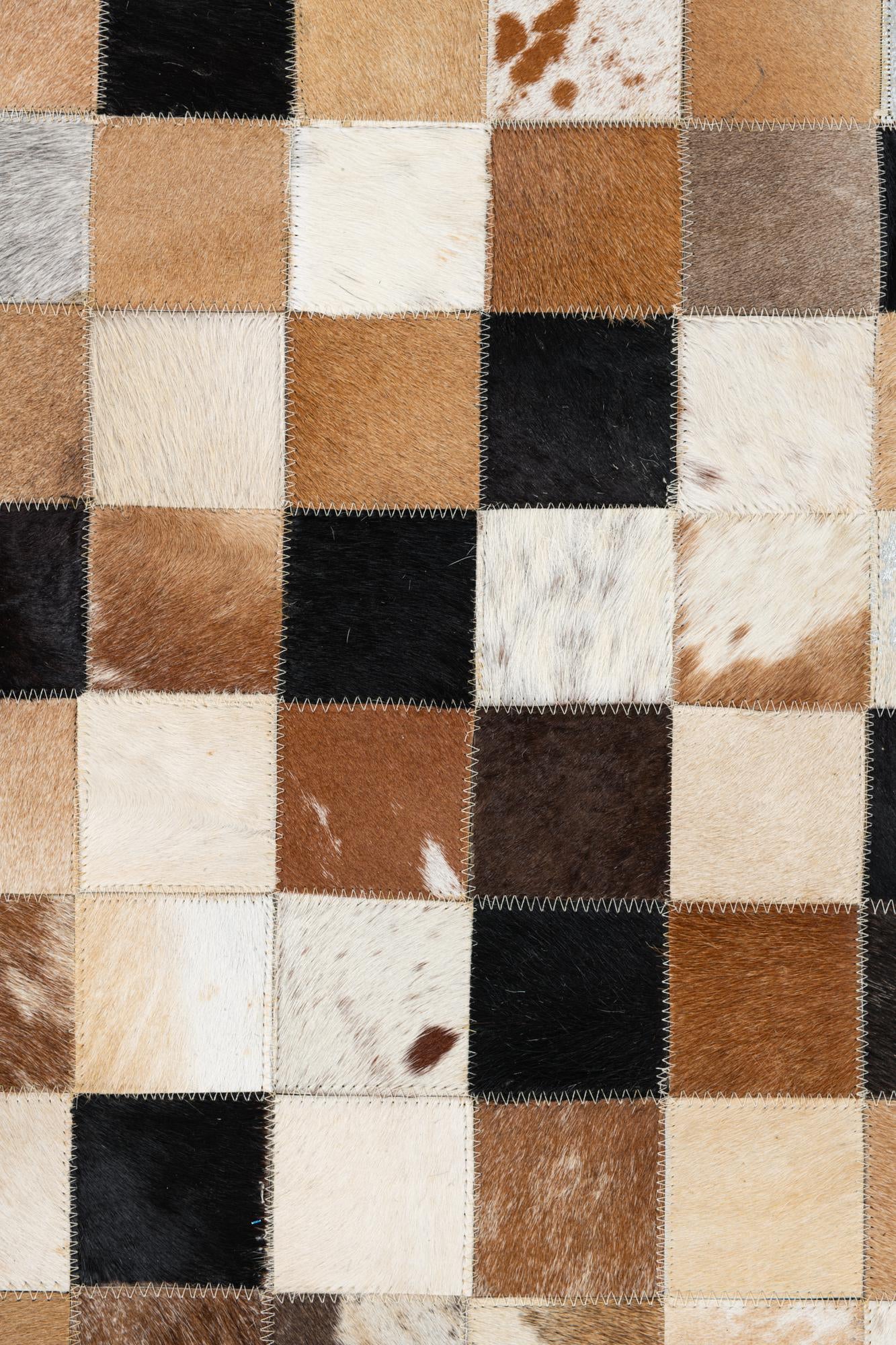 8' x 9' 10 Cowhide Leather Rug